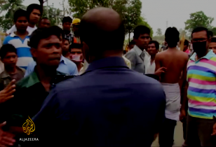 Confrontation between textile workers on strike and the police in Bangladesh